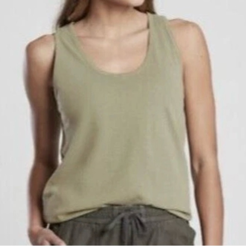 Athleta‎ Organic Daily Olive Green Athletic Tank Top SZ L